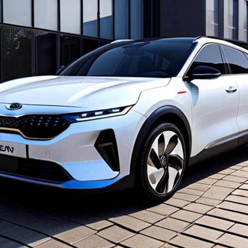 Kia EV6 - Futuristic Sportscar**

Prompt: A Kia EV6, showcasing its bold, futuristic design with sharp lines and distinctive LED lights. The car should be in a vibrant color, parked in a modern urban setting, emphasizing its sporty crossover/coupé silhouette. Focus on capturing the dynamic and modern aspects of the design.

**